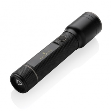 Logo trade promotional products image of: RCS recycled aluminum USB-rechargeable heavy duty torch