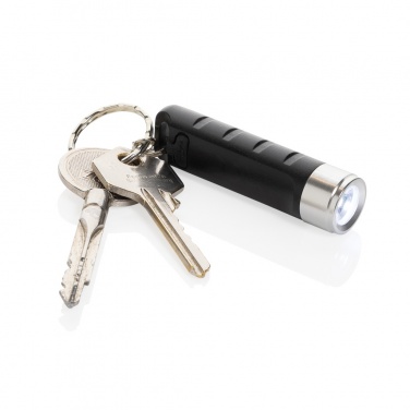 Logotrade promotional item picture of: Globix RCS recycled plastic USB re-chargeable keychain torch