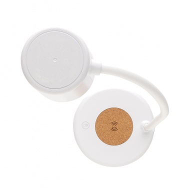 Logotrade promotional merchandise picture of: Zenara RCS recycled plastic and cork 15W wireless desk lamp