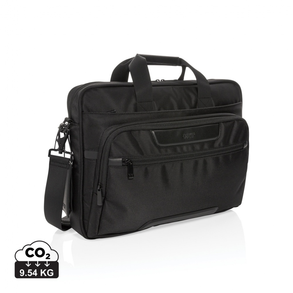 Logo trade promotional gifts picture of: Swiss Peak RPET Voyager RFID 15.6" laptop bag