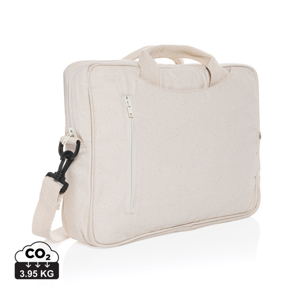 Logo trade promotional item photo of: Laluka AWARE™ recycled cotton 15.4 inch laptop bag