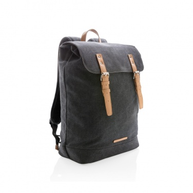 Logo trade business gifts image of: Canvas laptop backpack PVC free