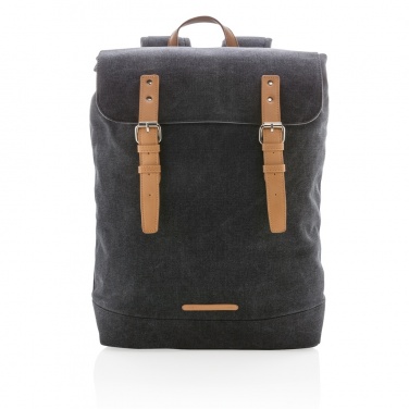 Logo trade promotional giveaways image of: Canvas laptop backpack PVC free