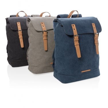 Logo trade promotional merchandise image of: Canvas laptop backpack PVC free
