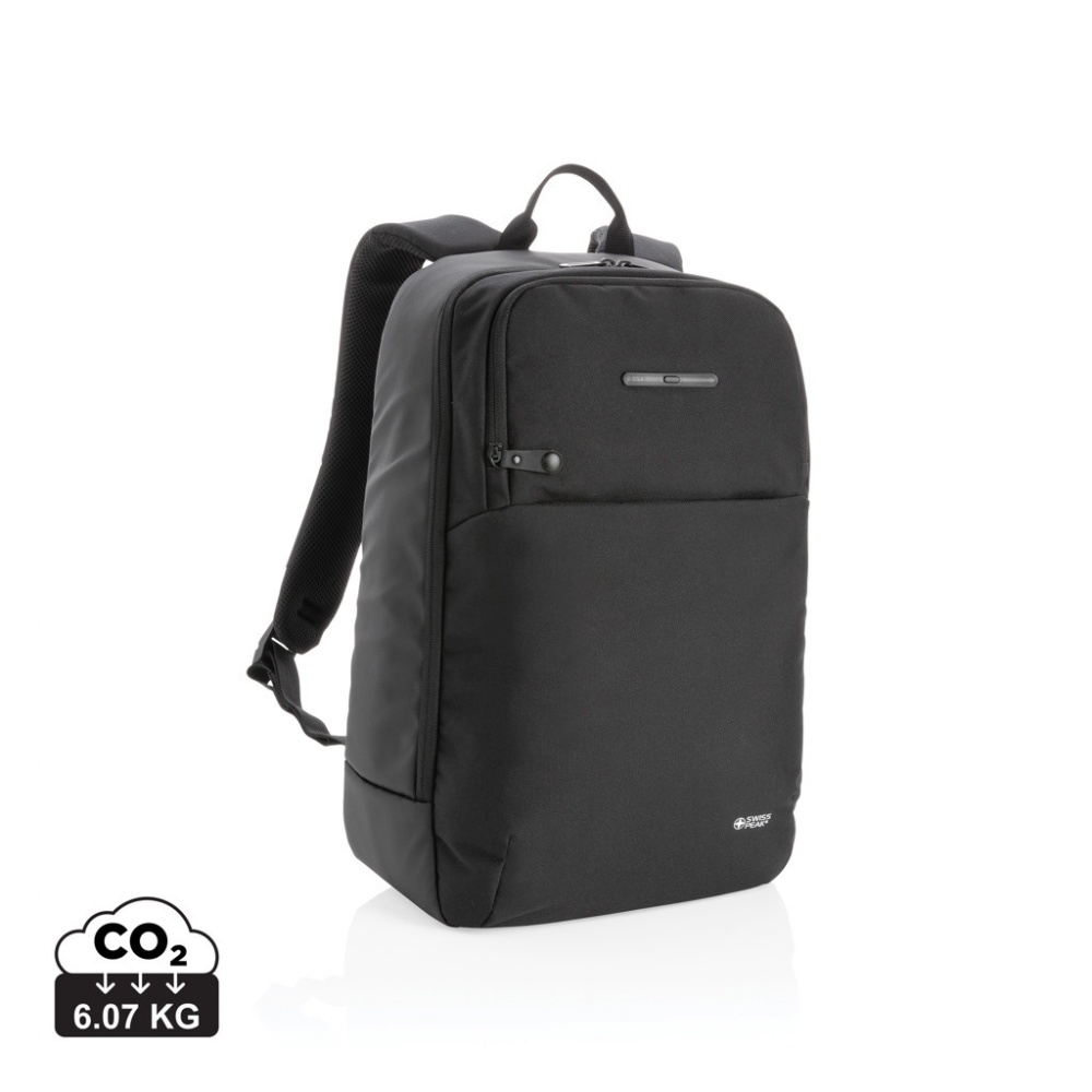 Logotrade promotional product picture of: Swiss Peak laptop backpack with UV-C steriliser pocket