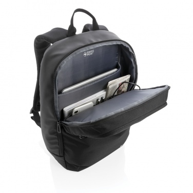 Logo trade promotional giveaways image of: Swiss Peak laptop backpack with UV-C steriliser pocket