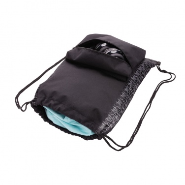 Logotrade promotional gift image of: AWARE™ RPET Reflective drawstring backpack