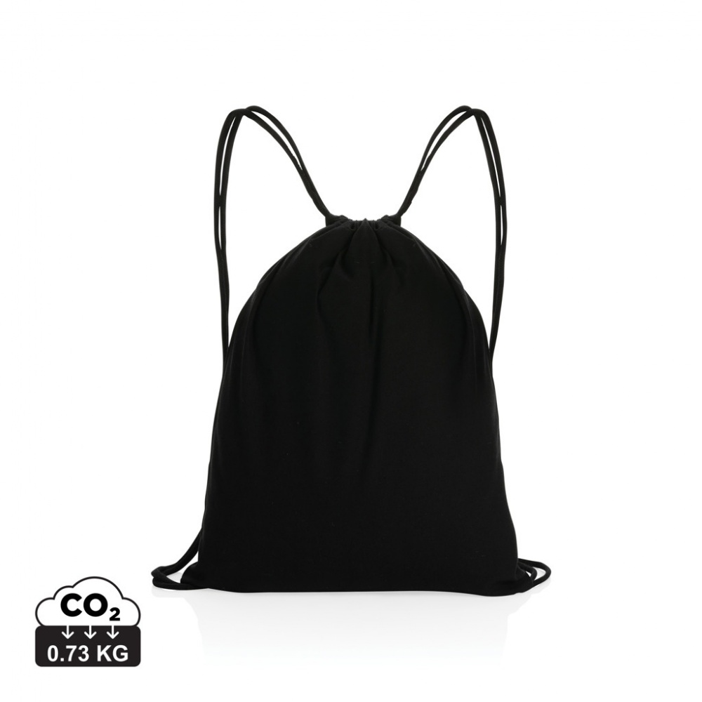 Logo trade promotional merchandise image of: Impact AWARE™ recycled cotton drawstring backpack 145g