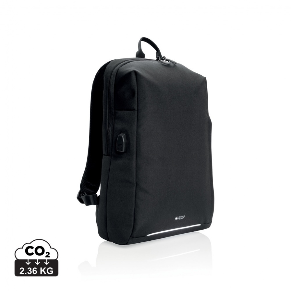 Logotrade promotional item image of: Swiss Peak AWARE™ RFID and USB A laptop backpack