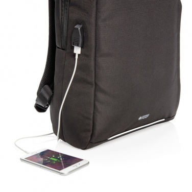 Logo trade corporate gifts picture of: Swiss Peak AWARE™ RFID and USB A laptop backpack