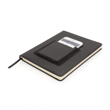 Logo trade promotional giveaway photo of: Deluxe A5 Notebook with phone pocket