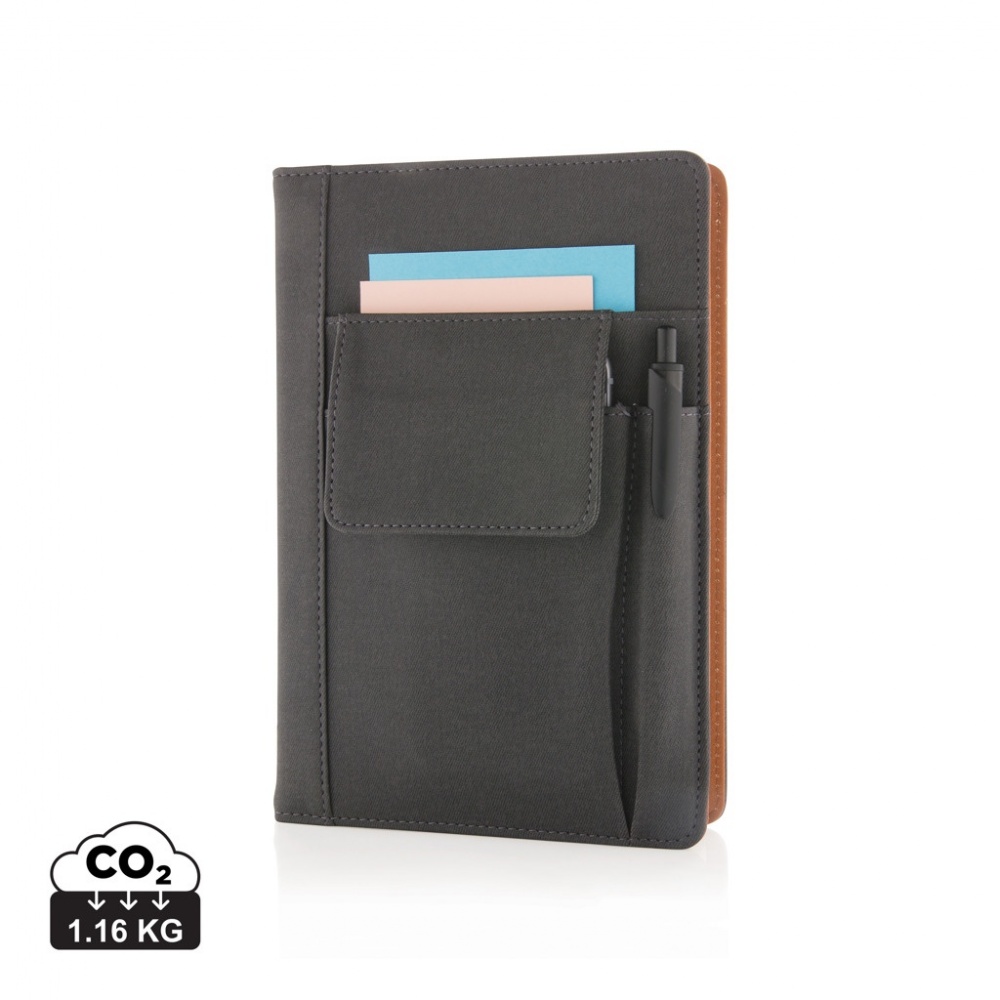 Logo trade business gift photo of: Notebook with phone pocket
