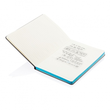 Logo trade promotional products picture of: Deluxe hardcover A5 notebook with coloured side