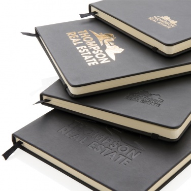 Logo trade promotional giveaways image of: Deluxe hardcover PU A5 notebook