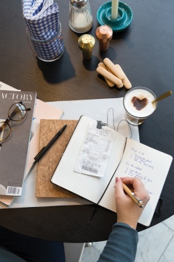 Logo trade promotional products picture of: A5 notebook with bamboo pen including stylus