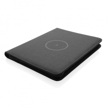 Logotrade promotional giveaways photo of: Air 5W wireless charging portfolio A4 w/ 5000 mAh powerbank