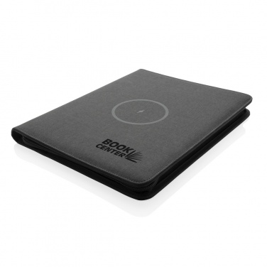 Logo trade advertising products picture of: Air 5W wireless charging portfolio A4 w/ 5000 mAh powerbank