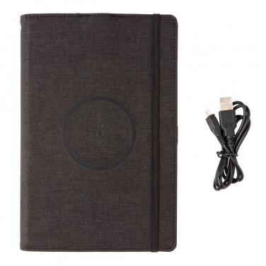 Logo trade promotional giveaways picture of: Air 5W wireless charging refillable journal cover A5