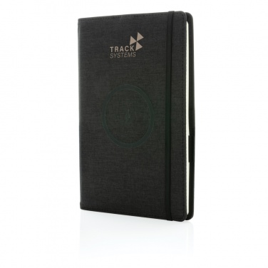 Logo trade promotional gifts image of: Air 5W wireless charging refillable journal cover A5