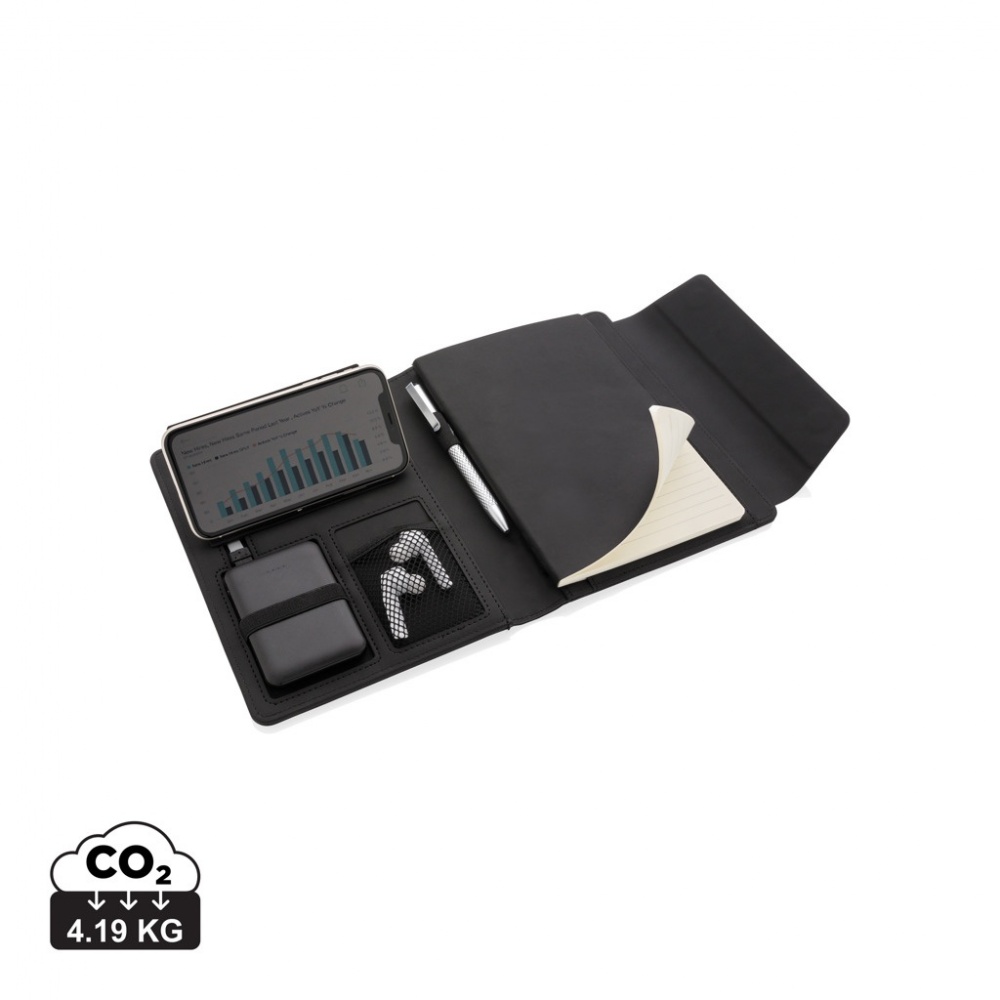Logotrade promotional gift picture of: Fiko wireless charging A5 portfolio with powerbank