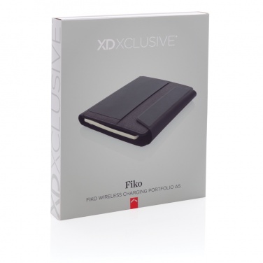 Logo trade business gift photo of: Fiko wireless charging A5 portfolio with powerbank