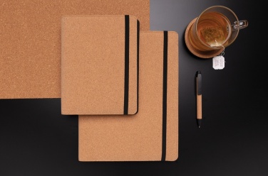 Logo trade promotional gifts picture of: Deluxe cork portfolio A5 with pen