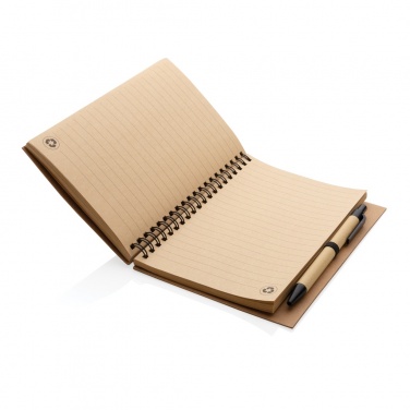 Logo trade advertising products picture of: Kraft spiral notebook with pen