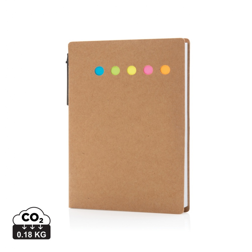 Logotrade promotional products photo of: Kraft sticky notes A6 booklet with pen