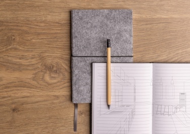 Logotrade corporate gift image of: GRS certified recycled felt A5 softcover notebook