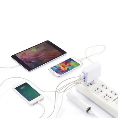Logo trade corporate gift photo of: Travel plug with 4 USB ports