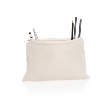 Logo trade corporate gifts image of: Impact Aware™ 285 gsm rcanvas pencil case undyed