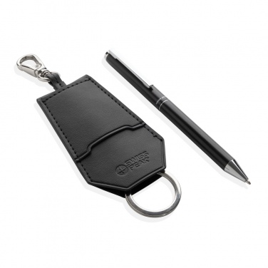 Logo trade corporate gifts image of: SP Tula RCS certified recycled PU key holder and pen set
