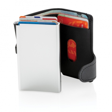 Logo trade promotional items picture of: Standard aluminium RFID cardholder with PU wallet