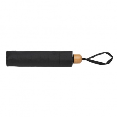 Logo trade advertising products image of: 20.5" Impact AWARE™ RPET 190T Pongee bamboo mini umbrella