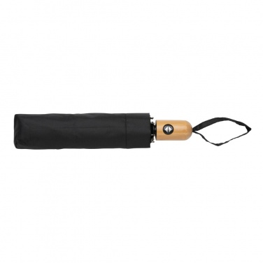 Logotrade business gift image of: 21" Impact AWARE™ RPET 190T bamboo auto open/close umbrella