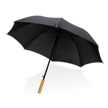 Logo trade advertising products picture of: 23" Impact AWARE™ RPET 190T auto open bamboo umbrella