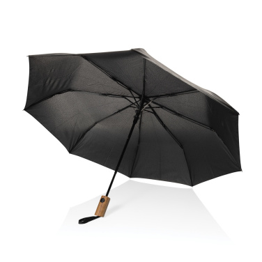 Logotrade promotional gifts photo of: Kaycey 21" AWARE™ RPET Acacia wood mini auto open umbrella