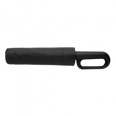Logo trade business gifts image of: Yara 21" AWARE™ RPET solid colour umbrella with carabiner