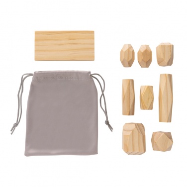 Logo trade advertising products image of: Ukiyo Crios wooden balancing rocks in pouch