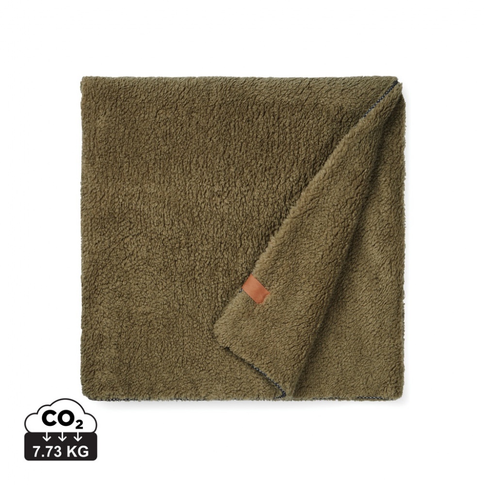 Logo trade corporate gifts image of: VINGA Maine GRS recycled double pile blanket