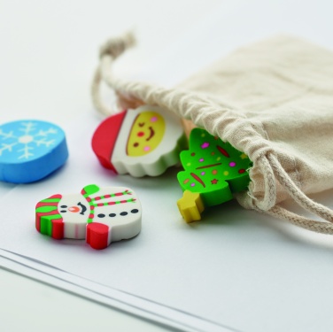 Logo trade promotional gifts picture of: Set of 4 Christmas erasers