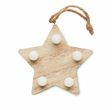 Logo trade advertising products image of: Wooden weed star with lights
