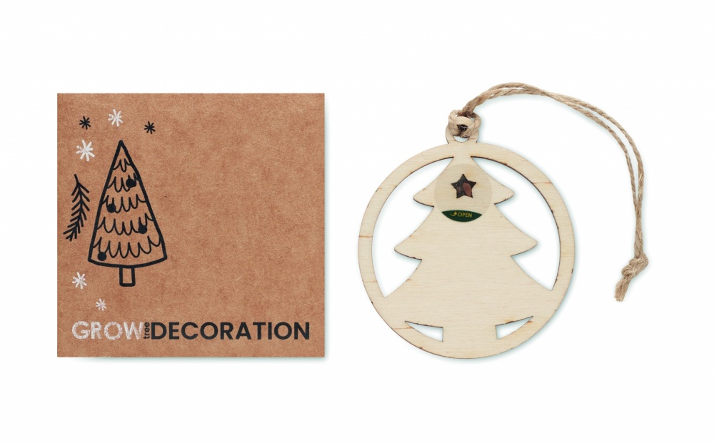 Logo trade promotional item photo of: Wooden tree shape hanger