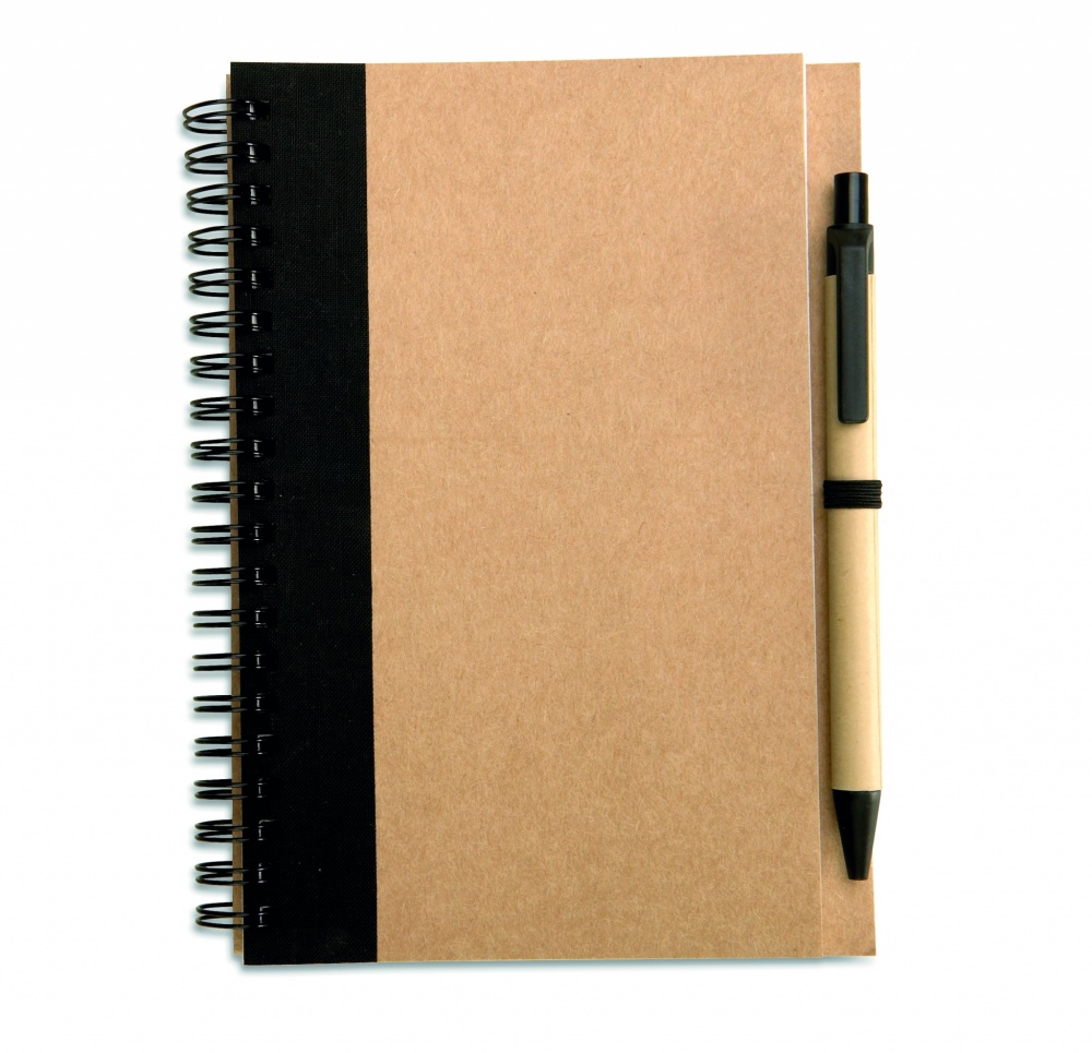 Logo trade business gift photo of: B6 recycled notebook with pen