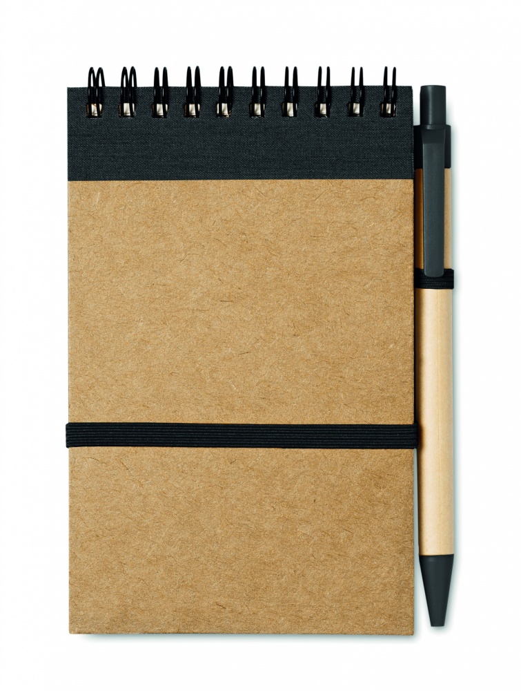 Logo trade corporate gifts picture of: A6 recycled notepad with pen