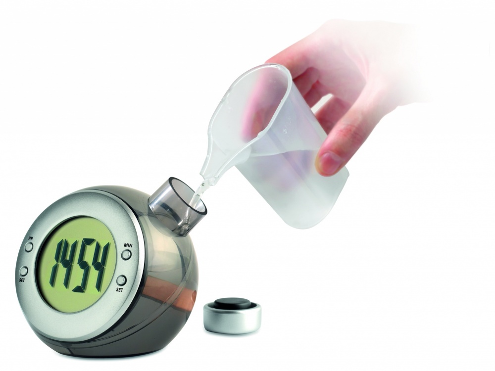 Logo trade corporate gift photo of: Water powered LCD desk clock