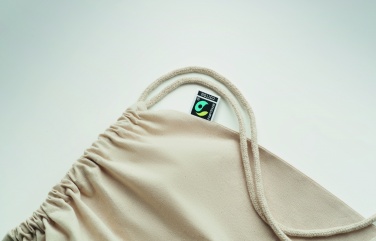 Logo trade promotional giveaways image of: Drawstring bag Fairtrade