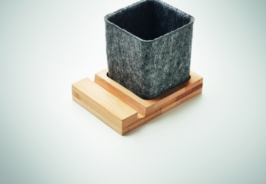 Logo trade business gifts image of: RPET felt pen pot phone stand