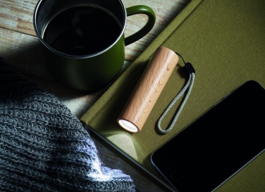 Logotrade promotional gift picture of: Beech wood rechargeable torch