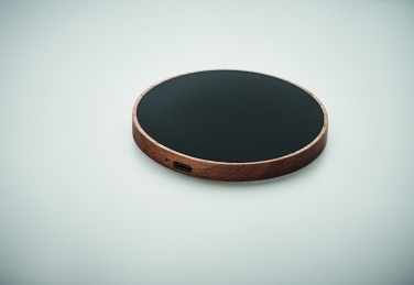 Logo trade promotional giveaways image of: Wireless charger in acacia 15W
